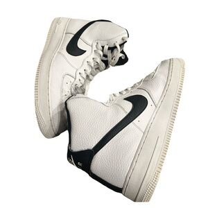 Nike White and Black Leather High-Tops